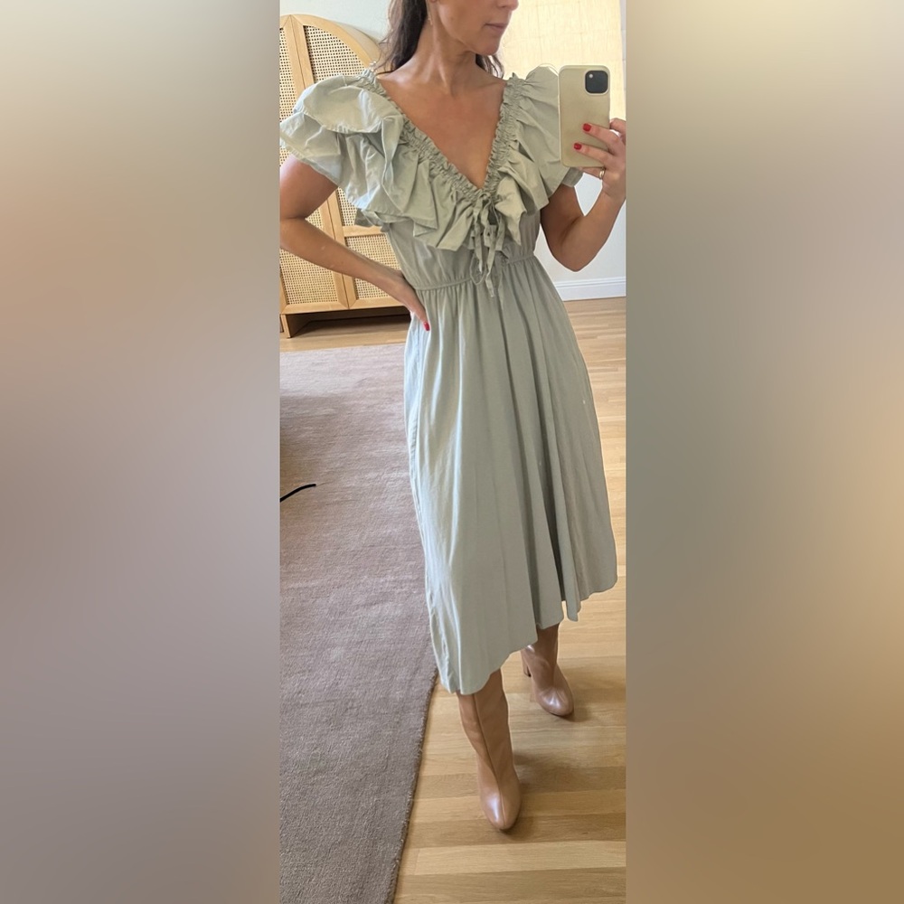 Zara Boho Cotton Dress in Mint Green